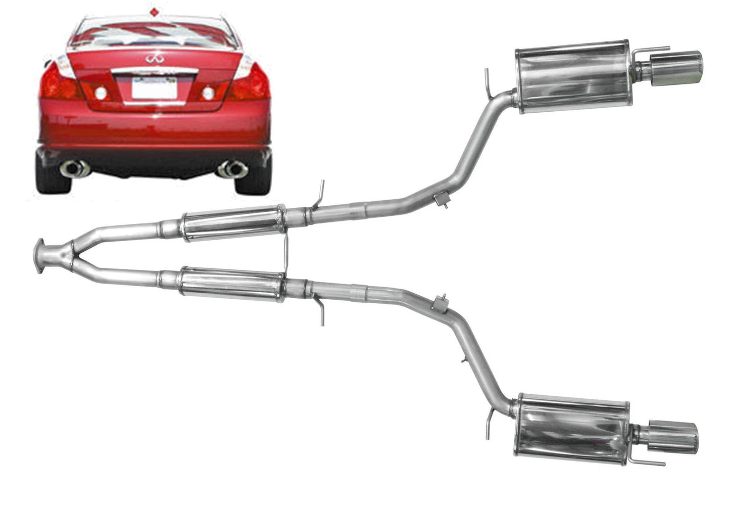 2006-2010 Infiniti M35 Stainless Steel Near Cat-Back Exhaust System - 504435