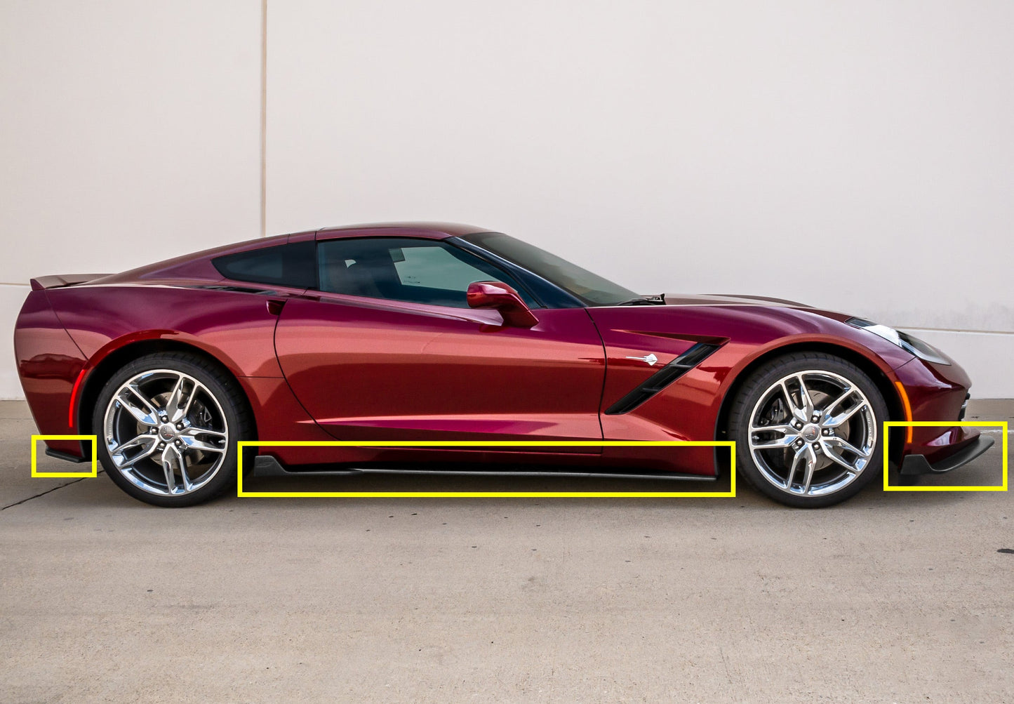 STREET SCENE 2014-2019 CORVETTE C7 GROUND EFFECTS KIT SKU# 950-70624 Matte Black