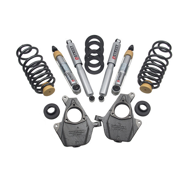 BELLTECH 1020SP LOWERING KITS FRONT AND REAR COMPLETE KIT W/ STREET PERFORMANCE SHOCKS 2014-2019 GM SUV W/OUT MAG/AUTO RIDE 2-4F-4 IN.R