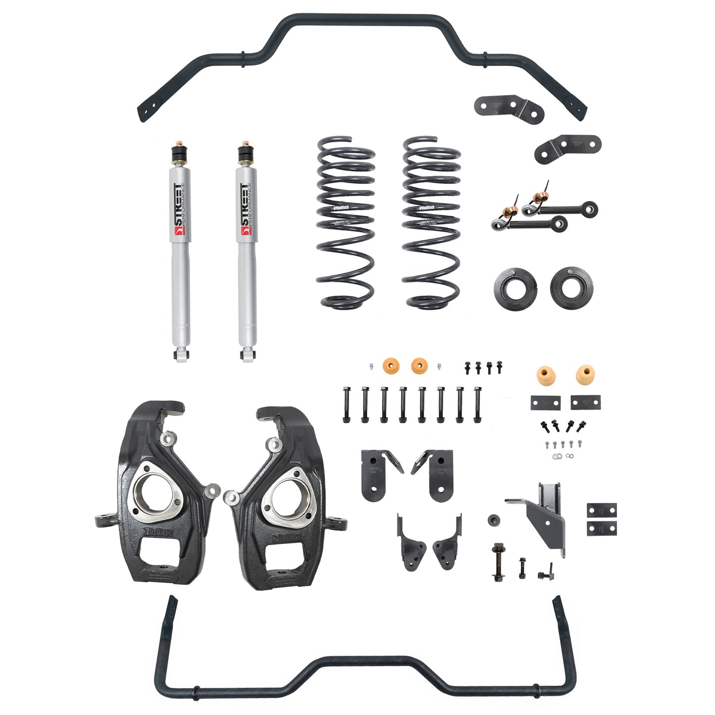 BELLTECH 1060SPS LOWERING KIT FRONT AND REAR COMPLETE KIT W/ STREET PERFORMANCE SHOCKS 2019+ RAM 1500 2WD/4WD 2IN. FRONT / 3-4IN. REAR