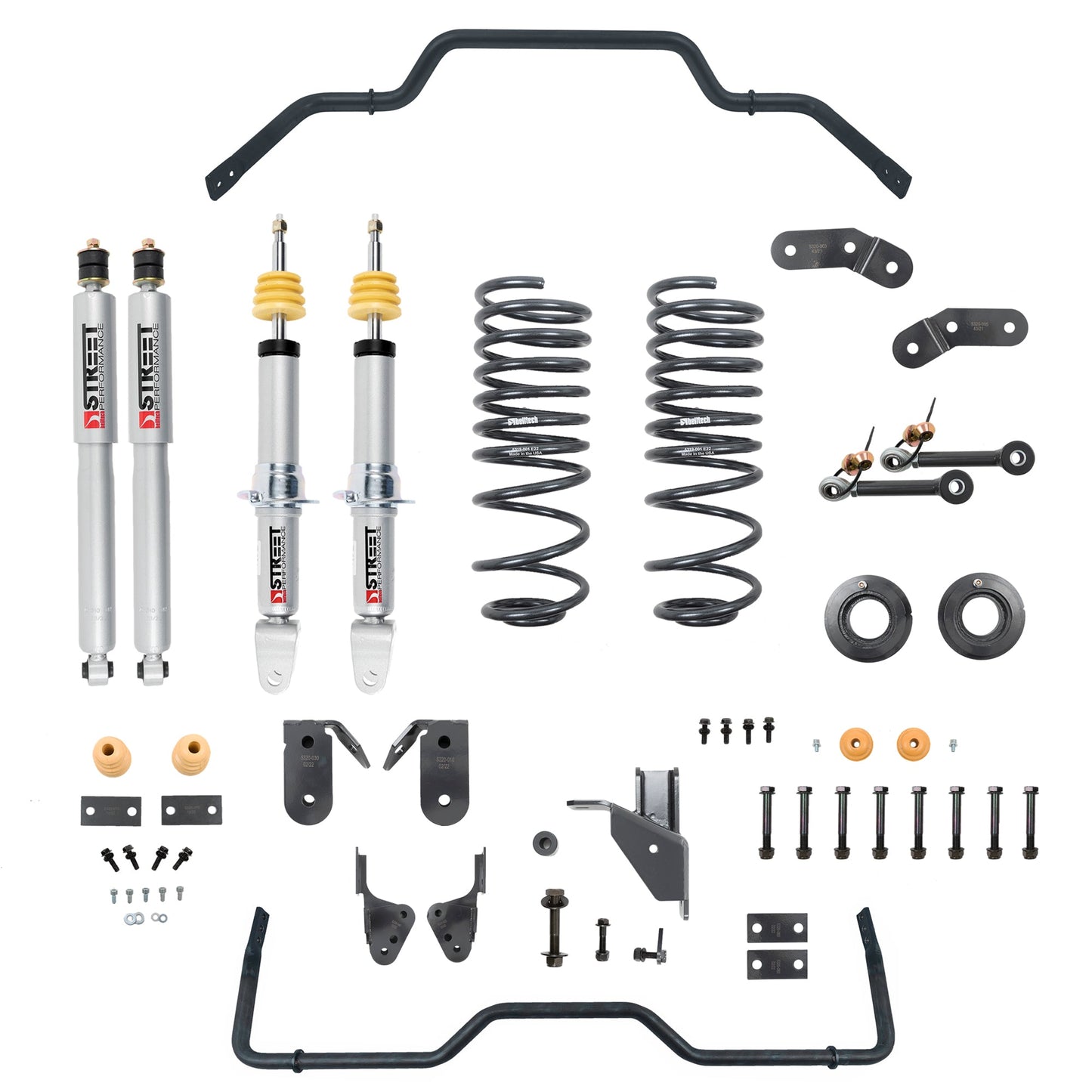 BELLTECH 1061SPS LOWERING KIT FRONT AND REAR COMPLETE KIT W/ STREET PERFORMANCE SHOCKS 2019+ RAM 1500 2WD/4WD 1-3IN. FRONT / 3-4IN. REAR