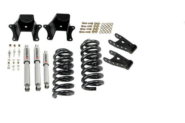 BELLTECH 703SP LOWERING KITS FRONT AND REAR COMPLETE KIT W/ STREET PERFORMANCE SHOCKS 1973-1987 CHEVROLET C10 2 IN. F/4 IN. R DROP W/ STREET PERFORMANCE SHOCKS