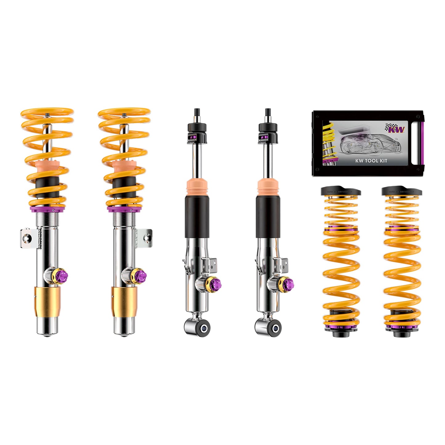 KW Suspensions 3A7200EQ KW V4 Coilover Kit Bundle - BMW M3 (G80); M4 (G82); 4WD; Incl Comp.