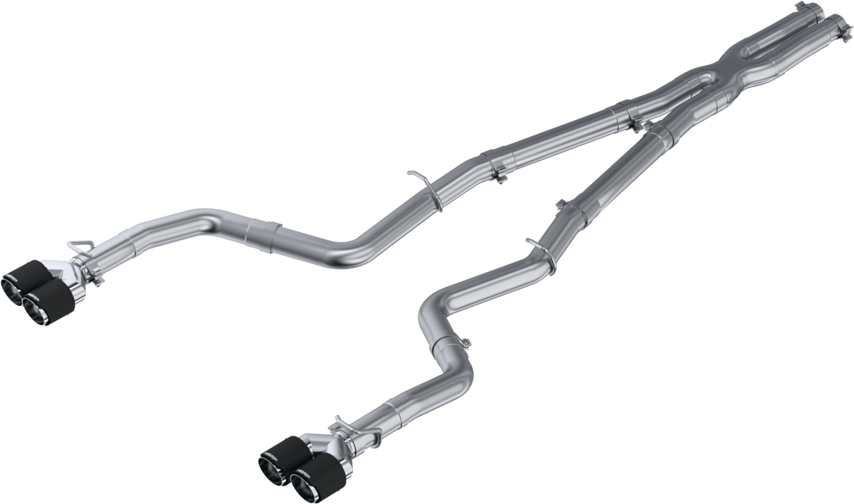 MBRP 15-16 Dodge Challenger 5.7L HEMI SS 3in Quad Split Rear Exit w/ Carbon Fiber Tips - T304-MBRP-S71163CF