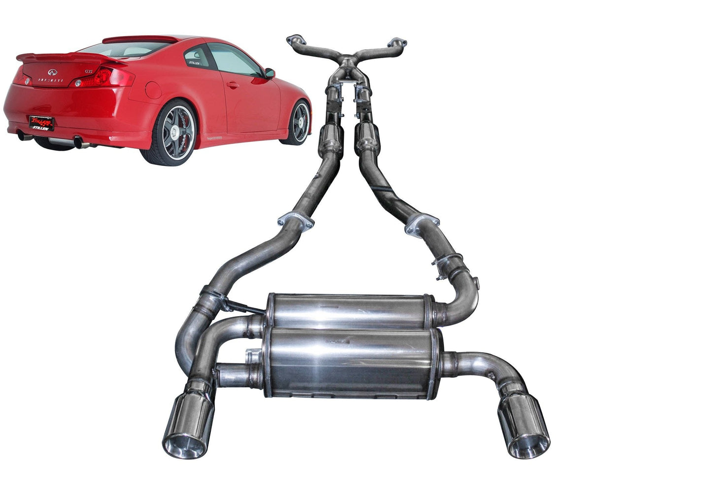 2003-2007 Infiniti G35 Coupe Stainless Steel Exhaust Systems - Dual Wall Tips - 504360D