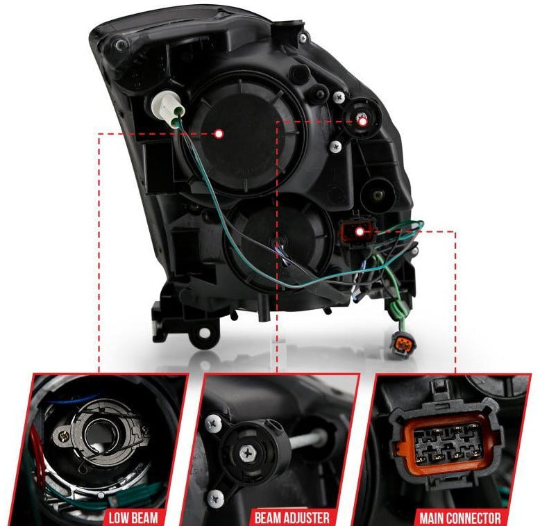 Anzo USA Projector Headlight Set Infiniti G35 2003-2007
