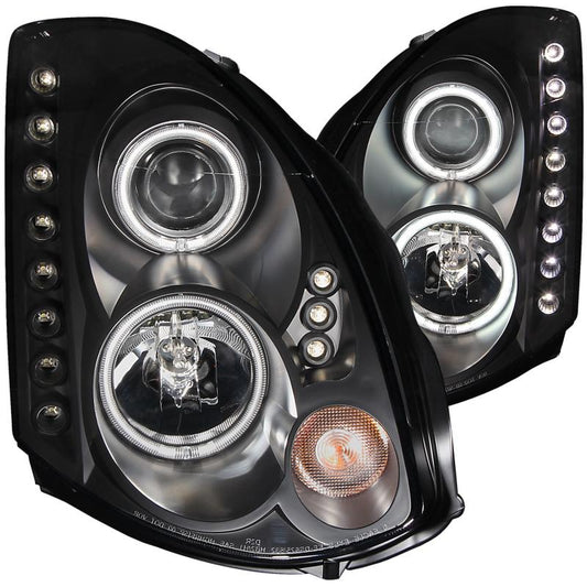 Anzo USA Projector Headlight Set w/Halo Infiniti G35 2003-2005