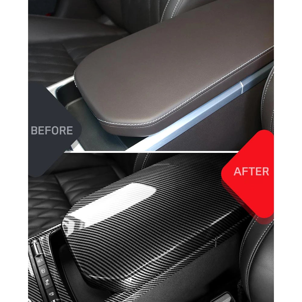Kia Stinger GT2 2018 2019 2020 2021 2022 ABS Carbon Fiber Central Console Armrest Panel Cover Trim