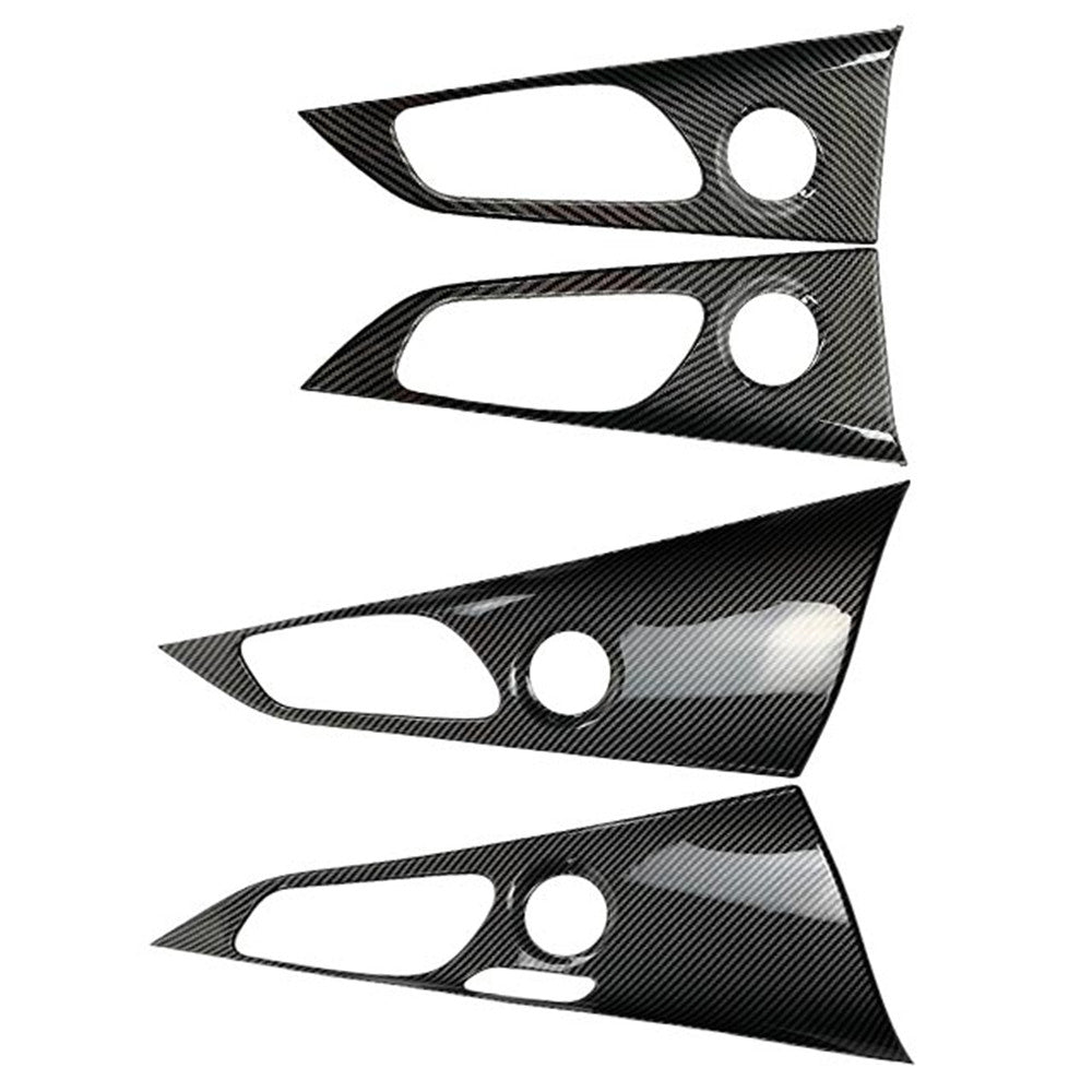 Door Trim Strip Handle Bowl Panel Decoration Frame Carbon Fiber Sequins Cover For Kia Stinger GT 2018-2022 LHD