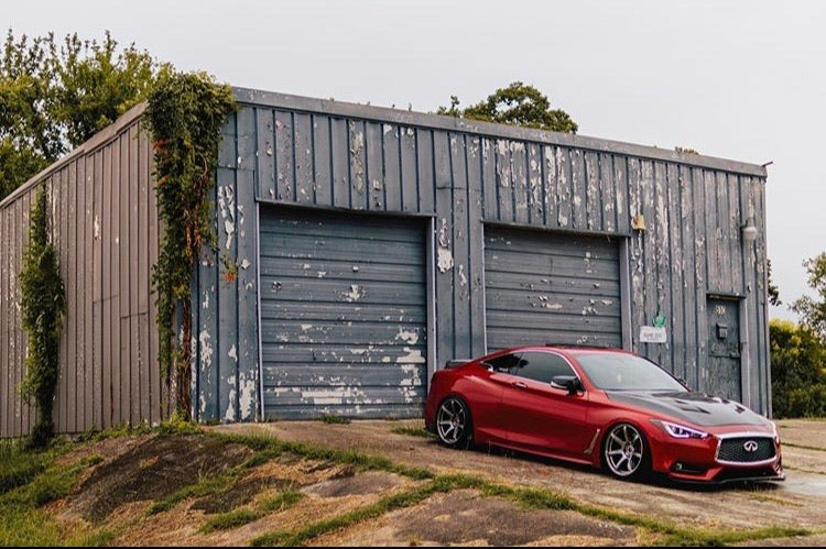 2017+ Q60 Coupe AMS CF Hood/ with low pressure struts