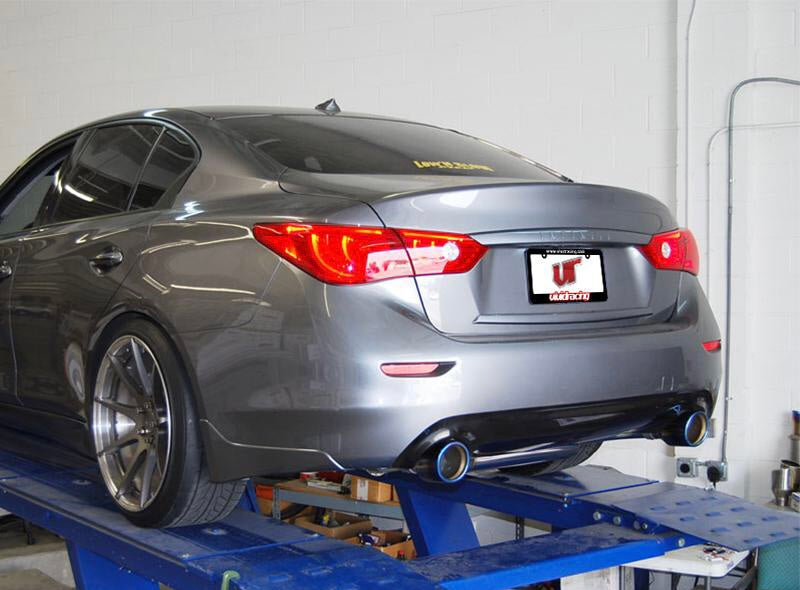 Invidia Gemini Rolled Titanium Burnt Tips Catback Exhaust Infiniti Q50 RWD 2014-2015