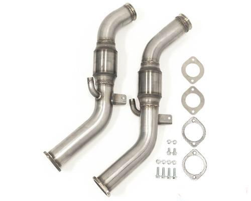 AMS Performance Alpha Infiniti Q50 Q60 VR30 Red Alpha Full Downpipes - Race