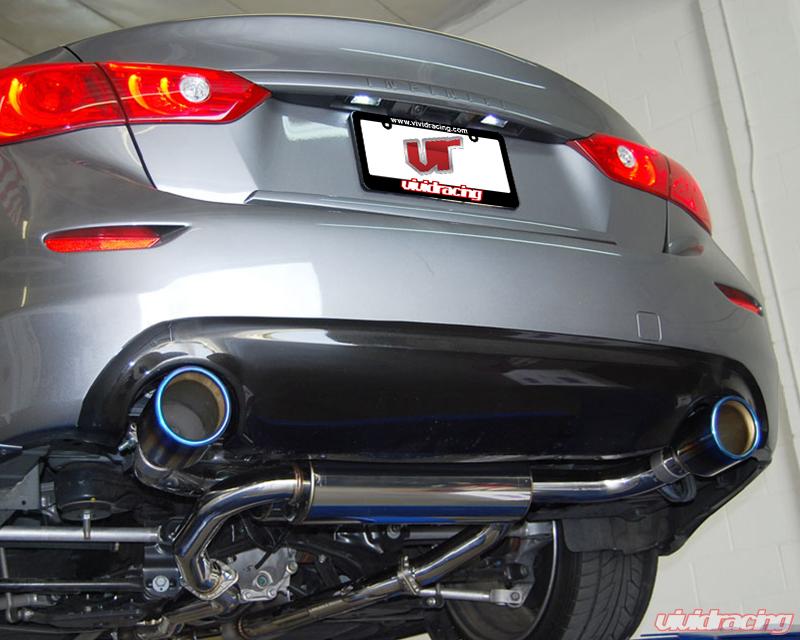 Invidia Gemini Rolled Titanium Burnt Tips Catback Exhaust Infiniti Q50 RWD 2014-2015
