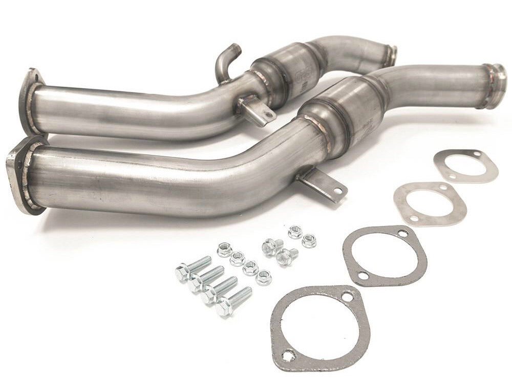 AMS Performance Alpha Infiniti Q50 Q60 VR30 Red Alpha Full Downpipes - Street