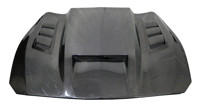 2024-2026 Ford Mustang 2DR Terminator Style Double Sided Carbon Fiber Hood