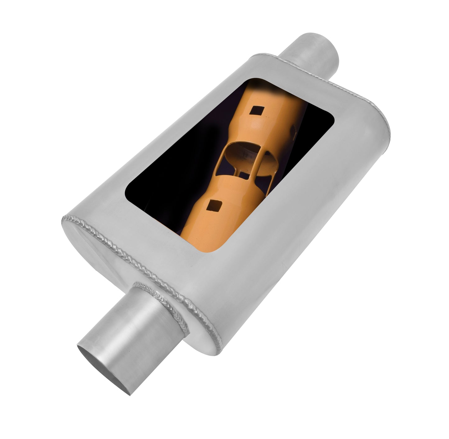 MWA Offset/Offset Oval Muffler, Stainless