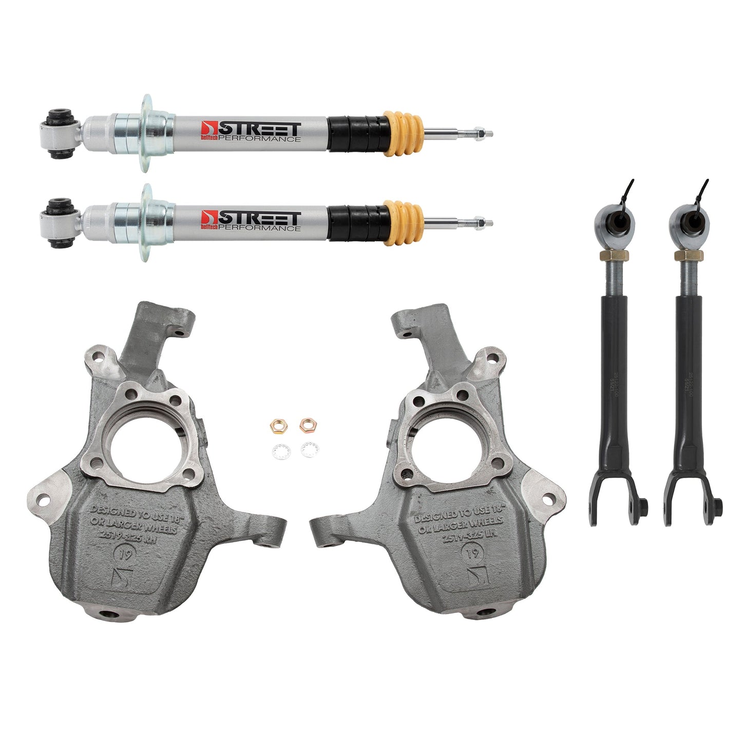 BELLTECH 1104 LOWERING KIT FRONT AND REAR COMPLETE KIT W/O SHOCKS 2021+ GM TAHOE / YUKON 2WD/4WD SHORT WHEEBASE