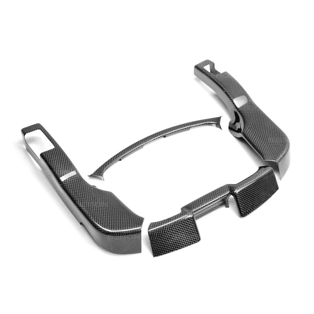 Seibon CFI0910NSGTR-B Carbon fiber center gauge bezel set (4 pcs) for 2009-2016 Nissan GTR.