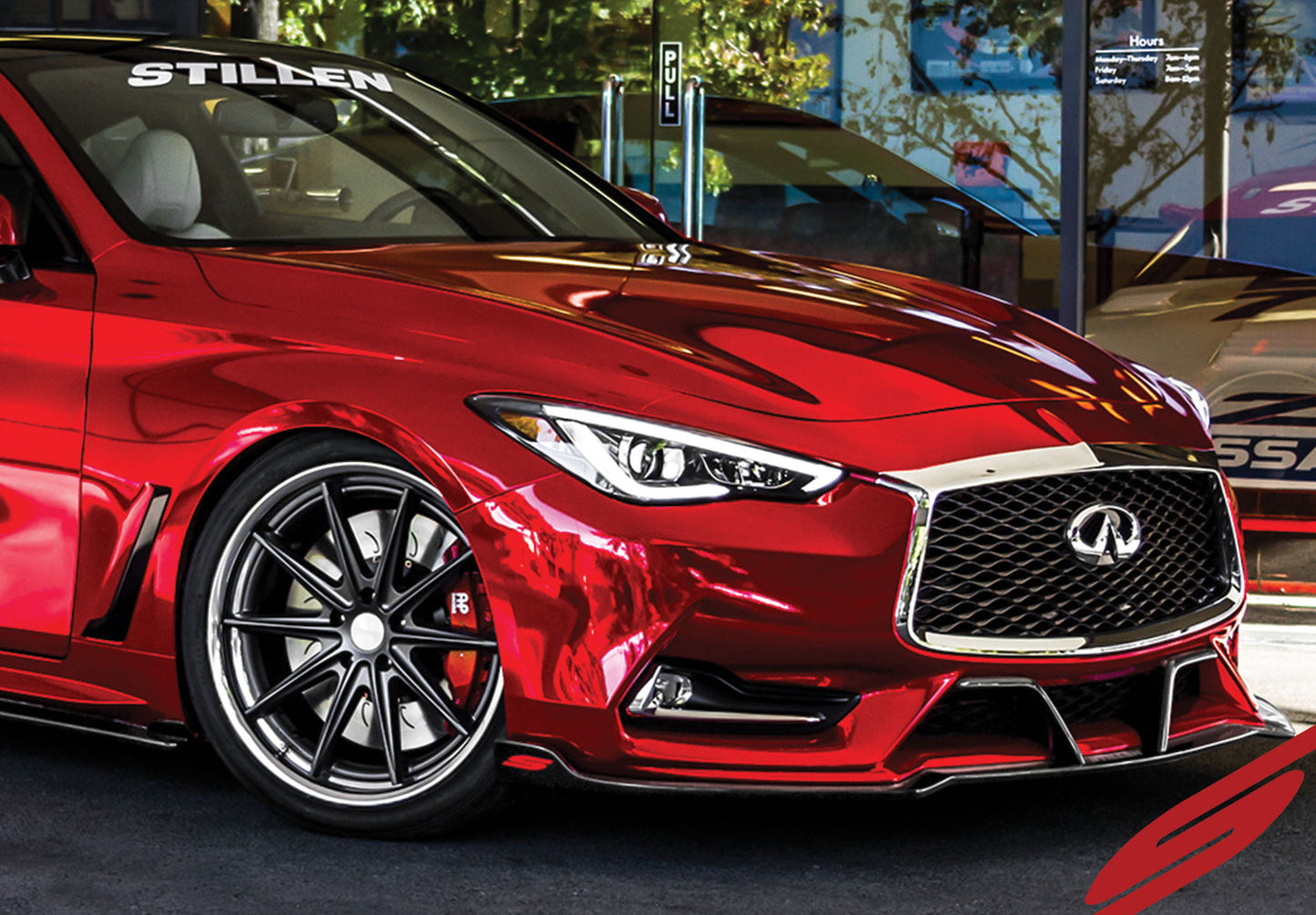 2017-2021 Infiniti Q60 - STILLEN Front Splitter & Winglets [Matte Black] - KB11232