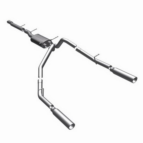 Chevy Silverado 1500, GMC Sierra 1500 Stainless Steel Cat-Back Exhaust - Dual Split Rear Exit