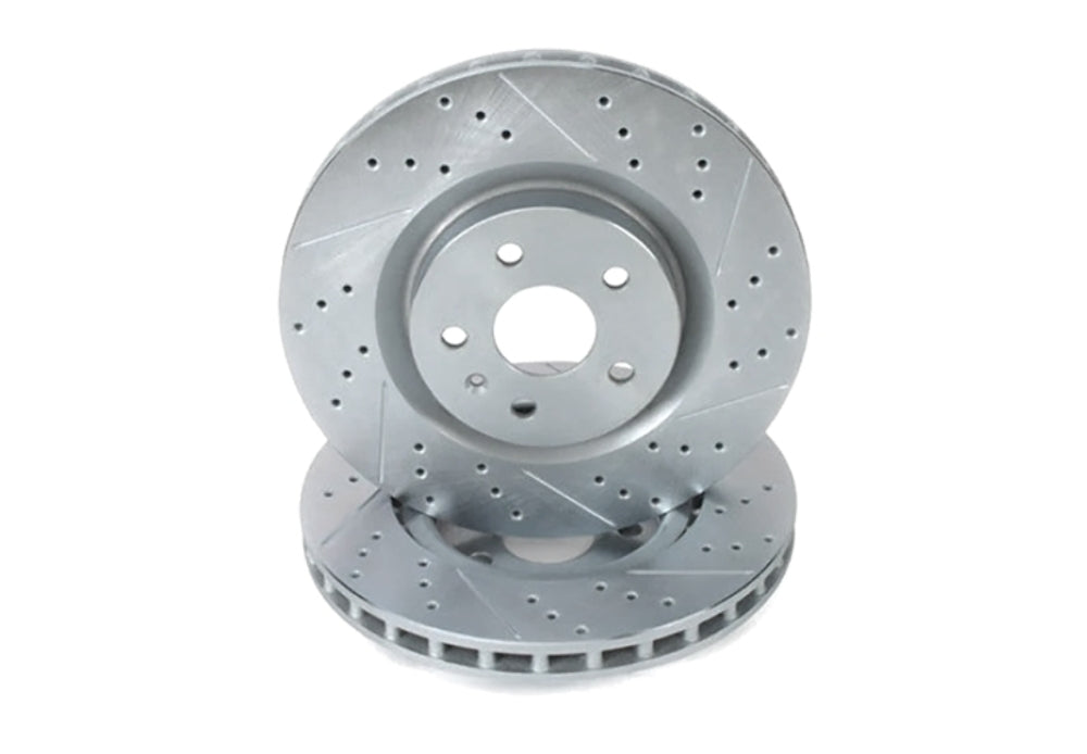 2007-2011 Nissan Sentra SE-R Spec V - STILLEN Cross Drilled & Slotted 1-Piece Sport Rotors [Front](Set of 2) - NIS2520XS