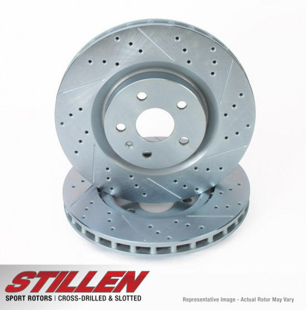 STILLEN 2007-2011 Nissan Sentra SE-R Spec V Front Cross Drilled & Slotted 1-Piec