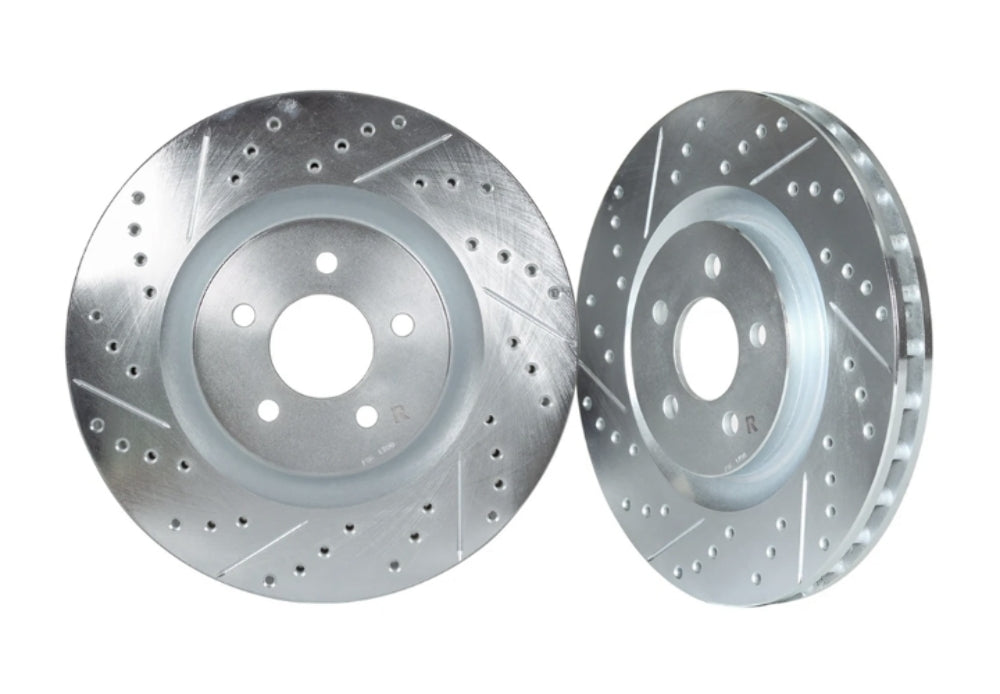 2003-2004 Infiniti G35 Sport / 2003-2008 Nissan 350Z [Z33] BREMBO Cross Drilled & Slotted 1-Pc Sport Rotors [Rear](Set of 2) - NIS71003