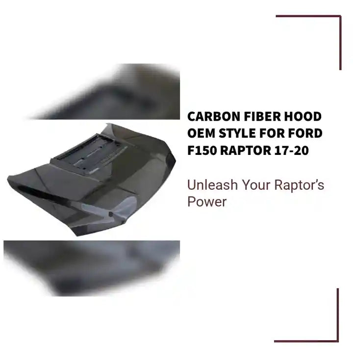 Carbon Fiber Hood OEM Style for Ford F150 Raptor 17-20 by@Outfy