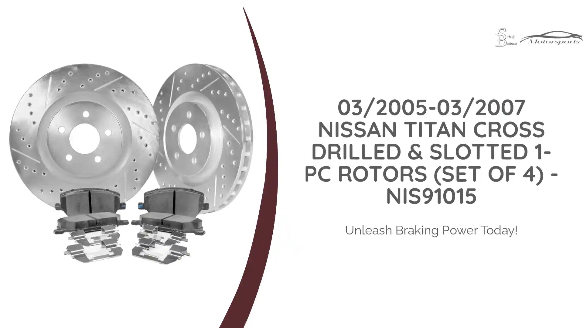 03/2005-03/2007 Nissan Titan Cross Drilled & Slotted 1-Pc Rotors (Set of 4) - NIS91015 by@Outfy