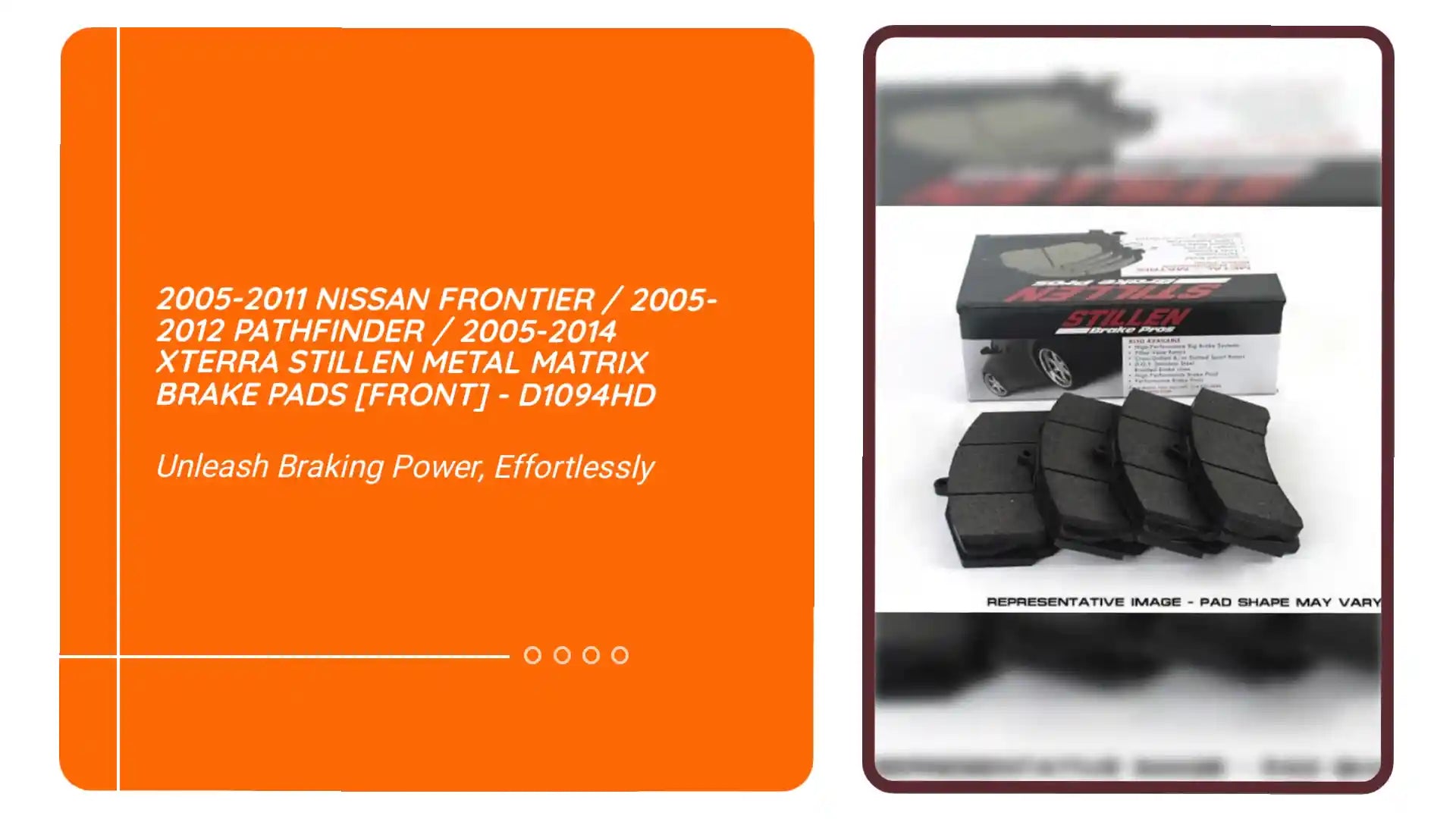 2005-2011 Nissan Frontier / 2005-2012 Pathfinder / 2005-2014 Xterra STILLEN Metal Matrix Brake Pads [Front] - D1094HD by@Outfy