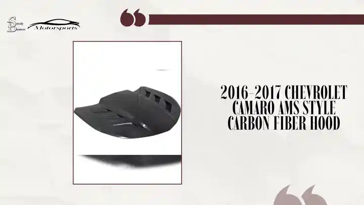 2016-2017 Chevrolet Camaro AMS Style Carbon Fiber Hood by@Outfy