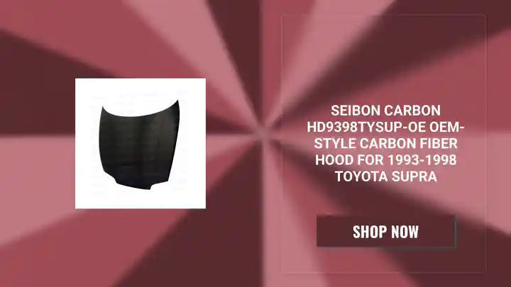 Seibon Carbon HD9398TYSUP-OE OEM-style Carbon Fiber Hood For 1993-1998 Toyota Supra by@Outfy