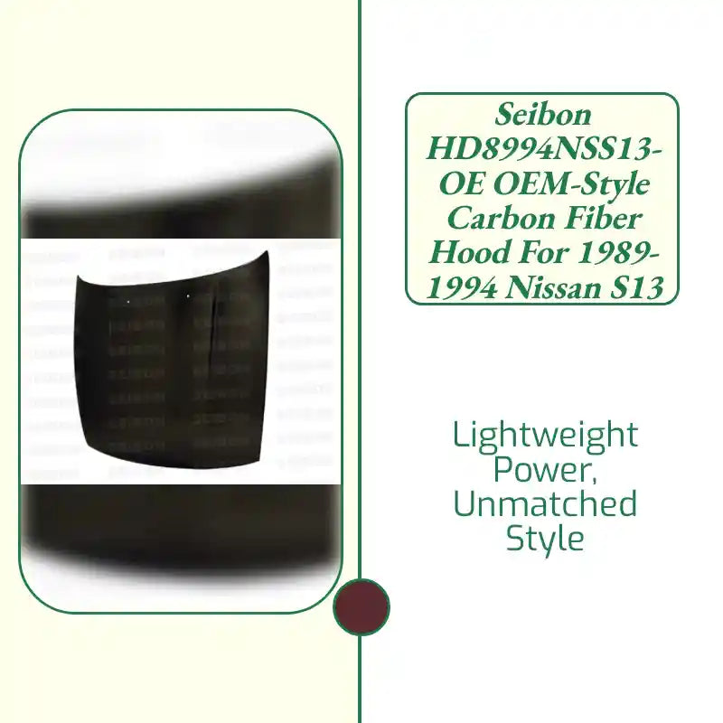 Seibon HD8994NSS13-OE OEM-style carbon fiber hood for 1989-1994 Nissan S13 by@Outfy