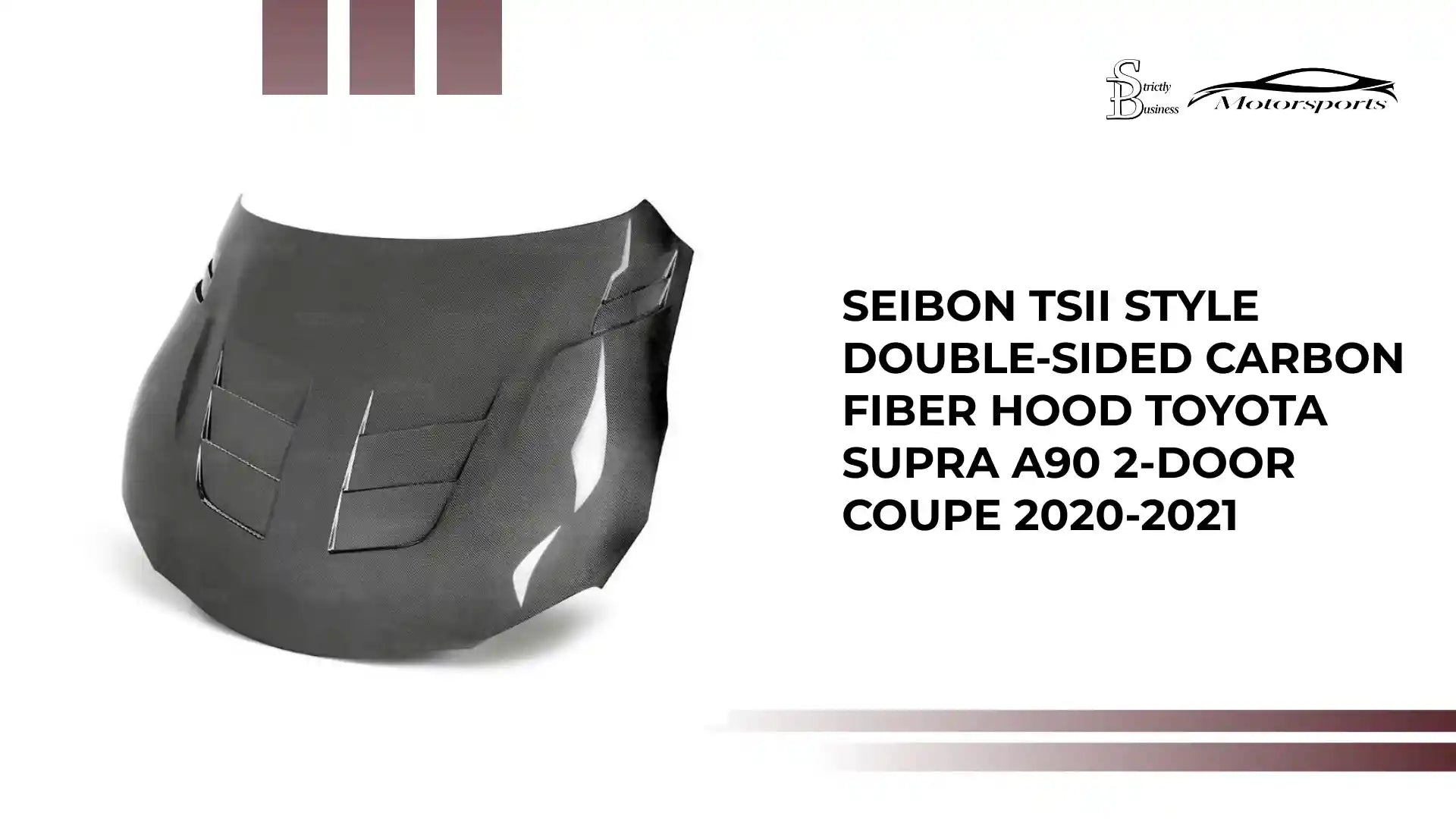 Seibon TSII Style Double-Sided Carbon Fiber Hood Toyota Supra A90 2-Door Coupe 2020-2021 by@Outfy