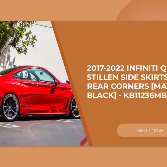 2017-2022 Infiniti Q60 - STILLEN Side Skirts &amp; Rear Corners [Matte Black] - KB11236MB by@Outfy