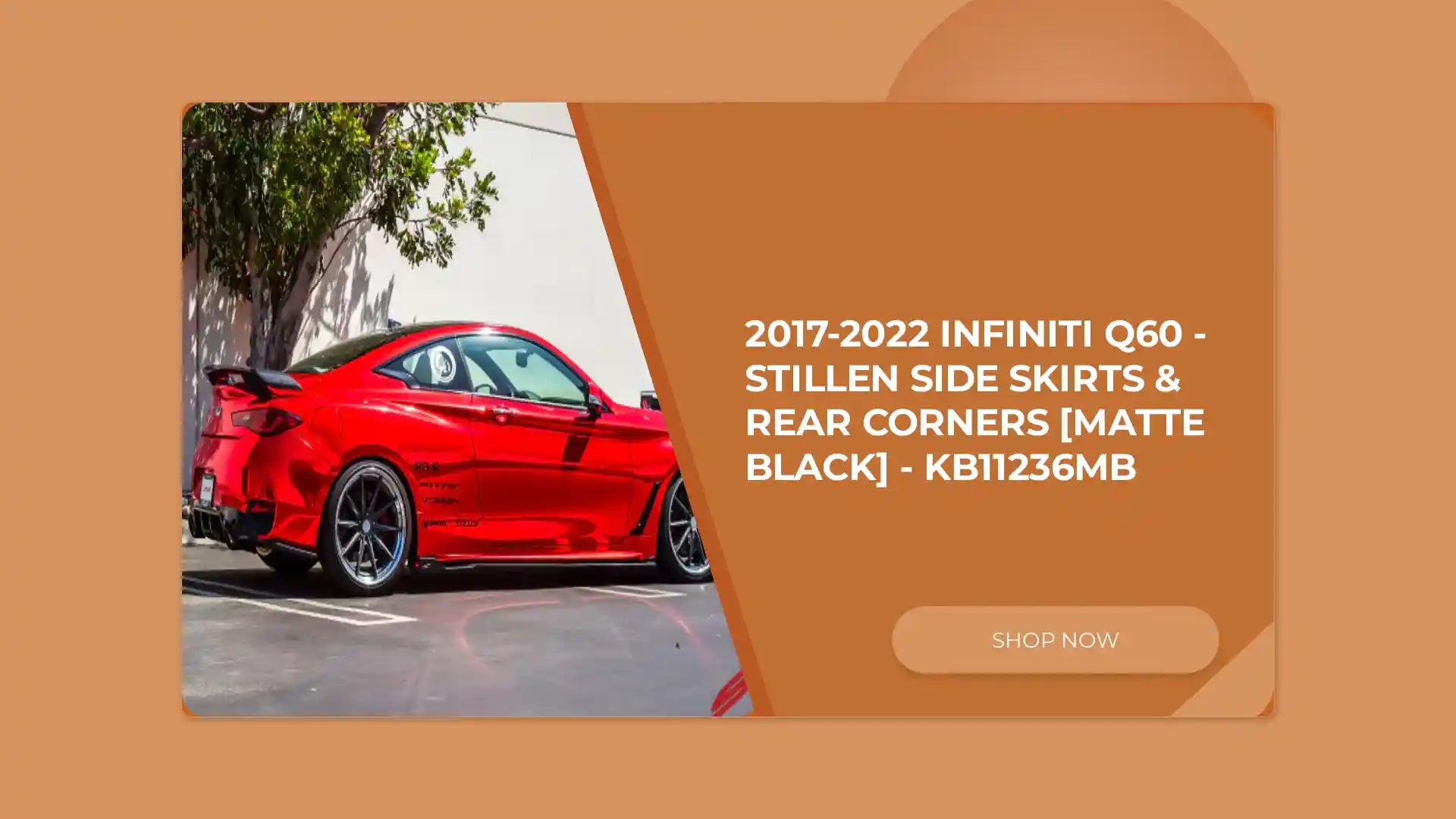 2017-2022 Infiniti Q60 - STILLEN Side Skirts & Rear Corners [Matte Black] - KB11236MB by@Outfy