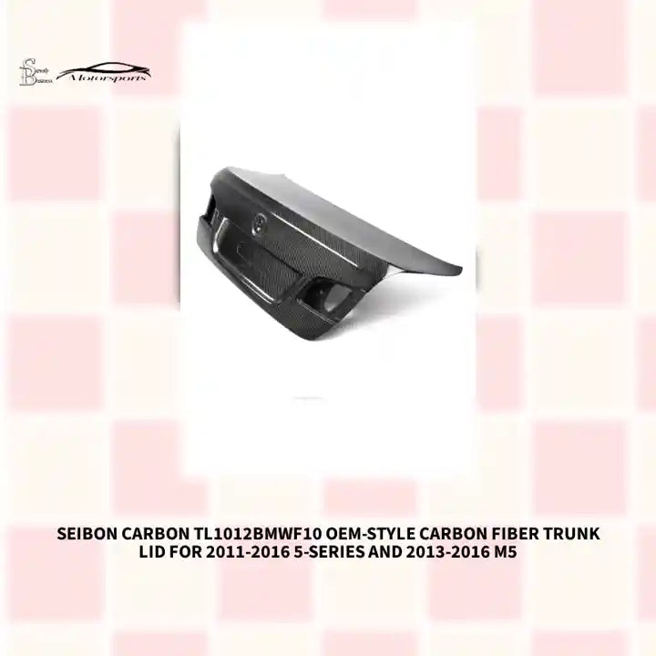 Seibon Carbon TL1012BMWF10 OEM-style Carbon Fiber Trunk Lid For 2011-2016 5-series And 2013-2016 M5 by@Outfy