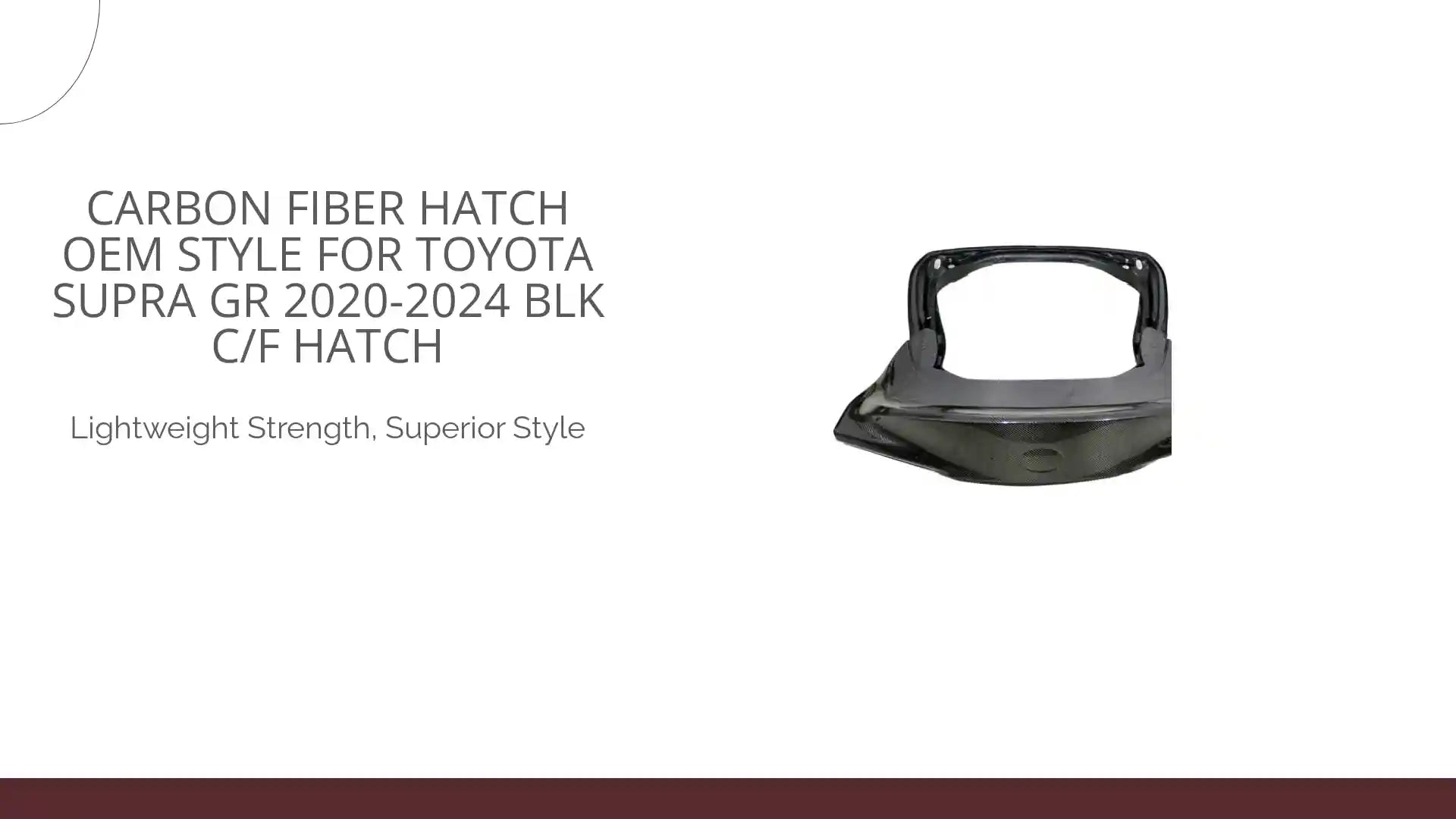 Carbon Fiber Hatch OEM Style for Toyota Supra GR 2020-2024 BLK C/F Hatch by@Outfy