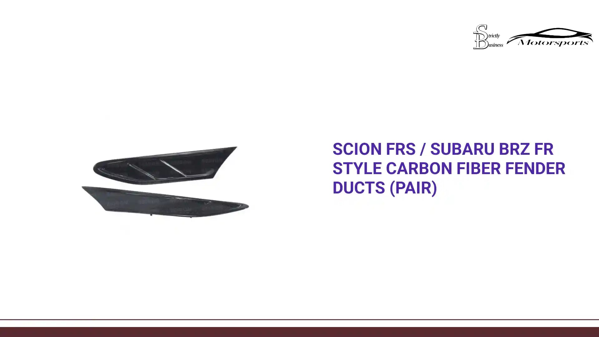 Scion FRS / Subaru BRZ FR Style Carbon Fiber Fender Ducts (Pair) by@Outfy