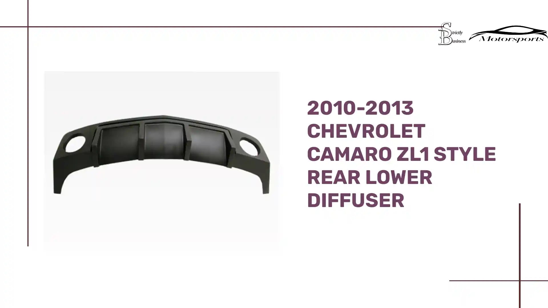 2010-2013 Chevrolet Camaro ZL1 Style Rear Lower Diffuser by@Outfy