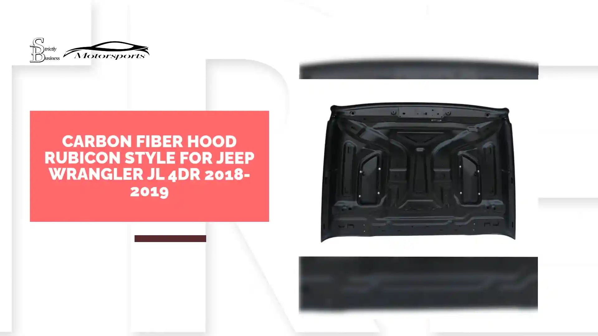 Carbon Fiber Hood Rubicon Style for Jeep Wrangler JL 4DR 2018-2019 by@Outfy