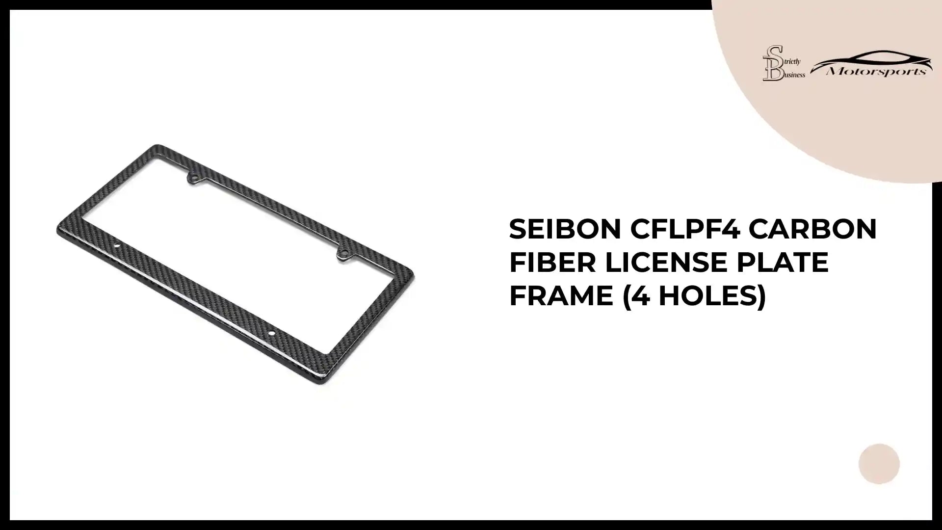 Seibon CFLPF4 Carbon fiber license plate frame (4 holes) by@Outfy
