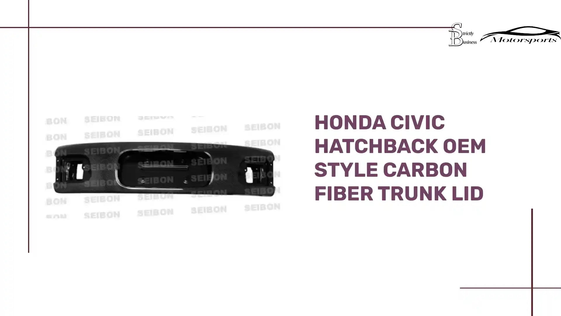 Honda Civic Hatchback OEM Style Carbon Fiber Trunk Lid by@Outfy