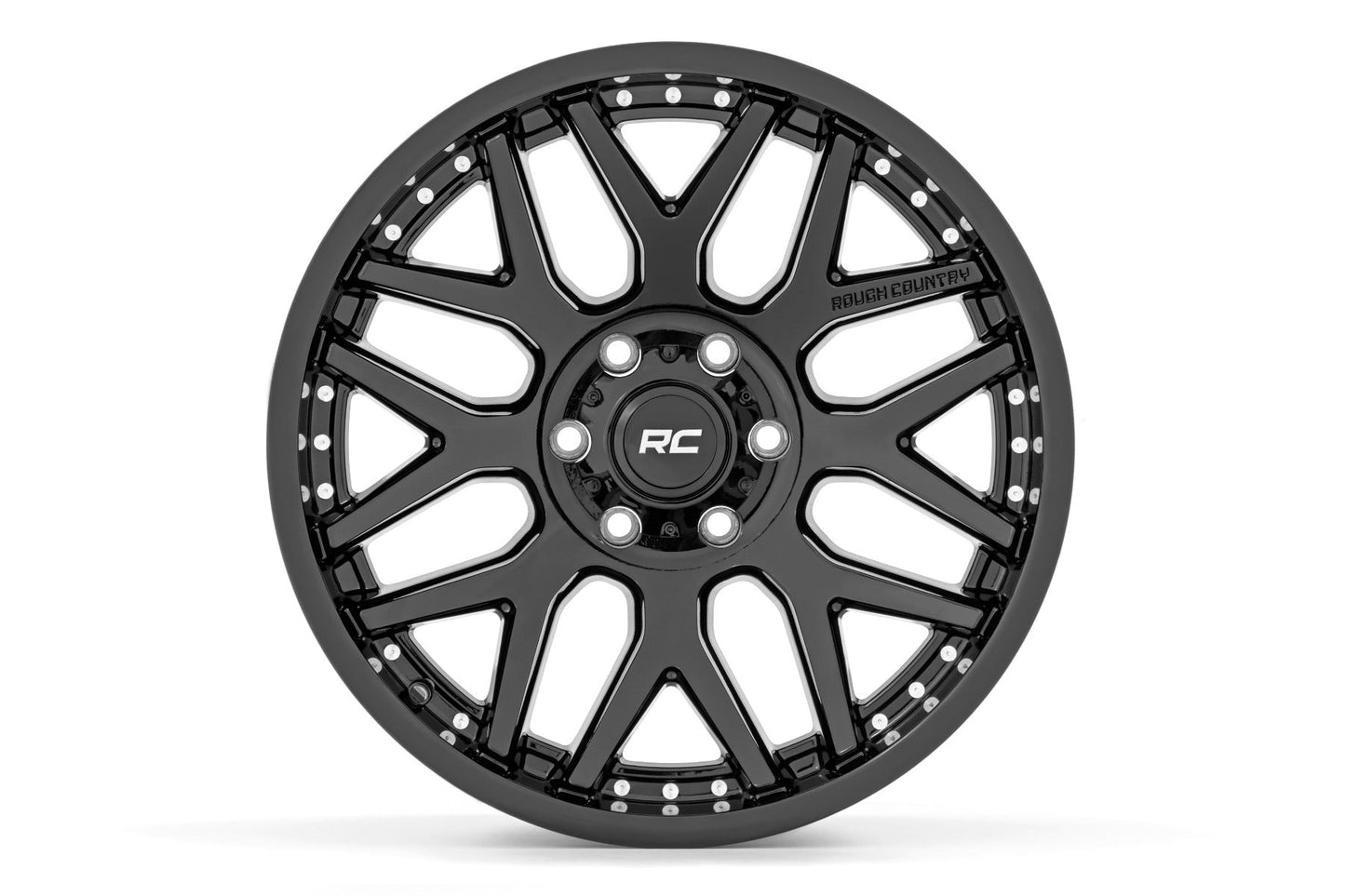 Rough Country 95 Series Wheel | One-Piece | Gloss Black | 20x10 | 8x6.5 | -19mm | 1988-2000