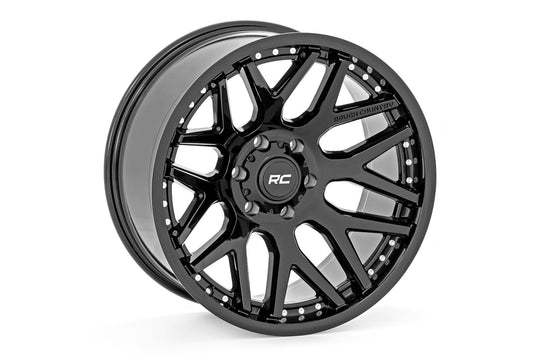 Rough Country 95 Series Wheel | One-Piece | Gloss Black | 20x10 | 8x6.5 | -19mm | 1988-2000