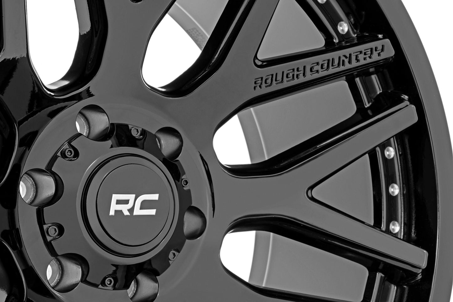 Rough Country 95 Series Wheel | One-Piece | Gloss Black | 20x10 | 8x6.5 | -19mm | 1988-2000