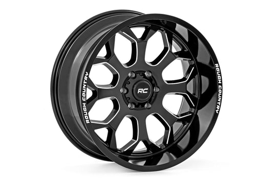 Rough Country 96 Series Wheel | One-Piece | Gloss Black | 20x10 | 8x6.5 | -19mm | 1988-2000