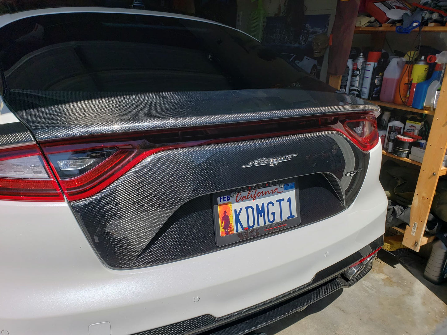 Kia Stinger SBGT   Carbon Fiber License Plate Garnish
