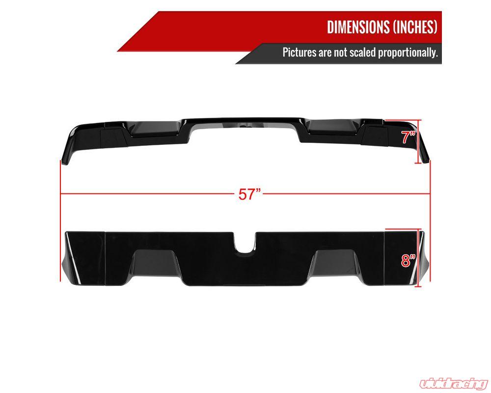 Spec-D Matte Black ABS Rear Roof Truck Spoiler Wing Kit Dodge RAM 1500 2019-2021
