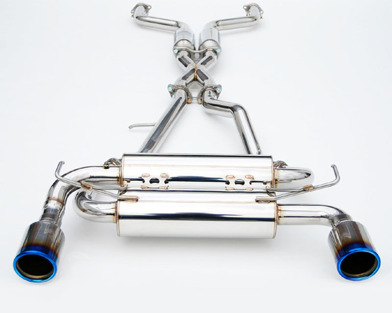 Invidia Gemini Rolled Titanium Burnt Tips Catback Exhaust Infiniti Q50 RWD 2014-2015